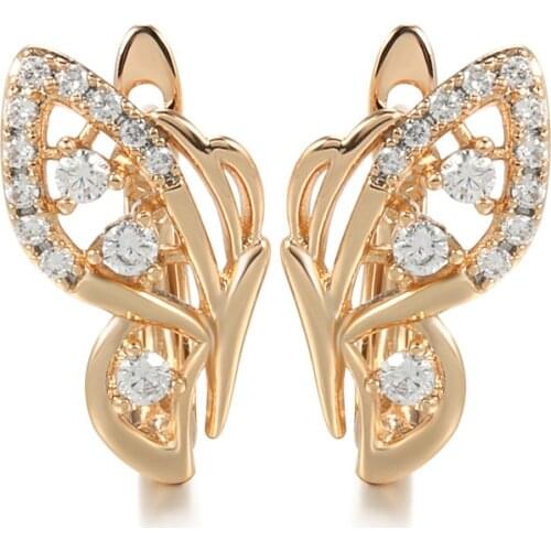 2021 HOT SALE Fashion rose gold Clear CZ Simple earrings for Women Engagement Wedding Statement Jewelry womens accessoires