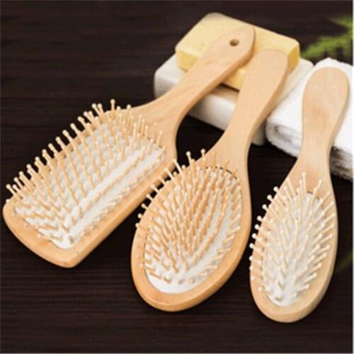 1PC Wood Comb Professional Healthy Paddle Cushion Hair Loss Massage Brush Hairbrush Comb Scalp Hair Care Healthy bamboo comb