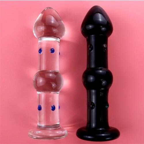 2 Styles Crystal Glass Dildos Masturbator Realistic Dildo Penis Cock Large G-Spot Anal Butt Plug Adult Solo Sex Toys for Woman