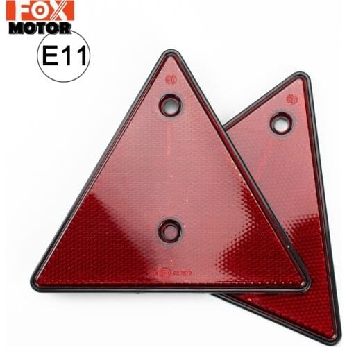 2X Red Rear Reflectors Triangle Reflective for Gate Posts Safety Reflectors Screw Fit for Trailer Motorcycle Caravan Truck Boat