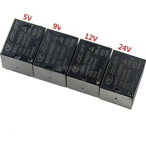 5PCS 4-pin hf-jqc-3ff-5 005 9 009 12 012 24 024 vdc-1hs relay