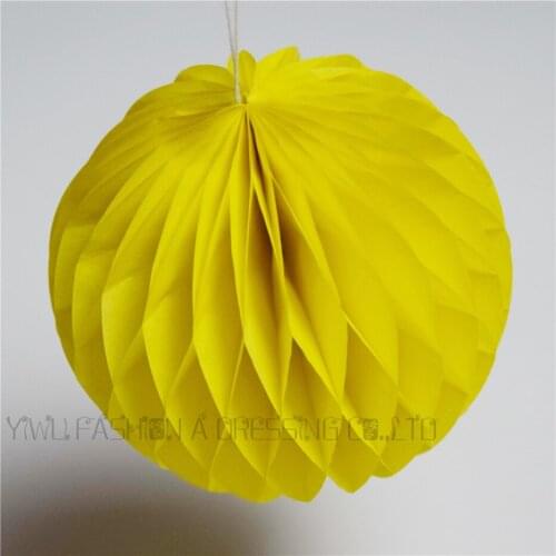 5pcs/lot 6inch (15cm) Yellow Tissue Paper honeycomb pastel lanterns decorations for party/baby shower/wedding