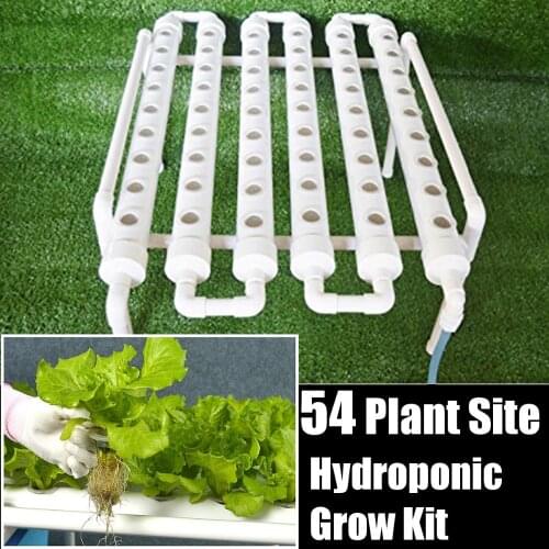 54 Holes Hydroponic Piping Site Grow Kit Deep Water Culture Planting Box Gardening System Nursery Pot Hydroponic Rack 220V/110V