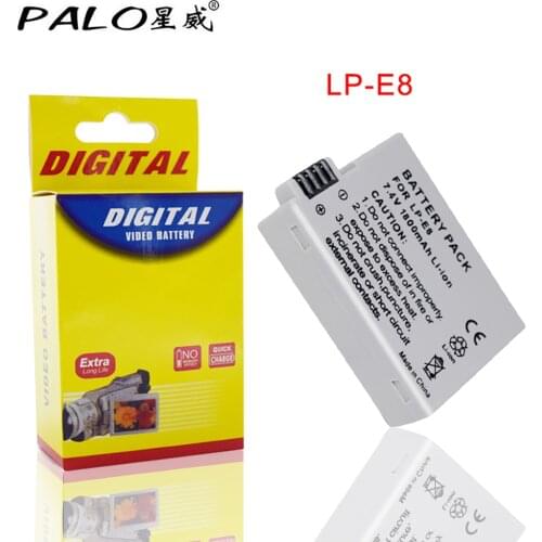 PALO LP-E8 LPE8 LP E8 1800mah 7.4V battery camera AKKU case for Canon EOS 550D 600D 650D 700D X4 X5 X6i X7i T2i T3i