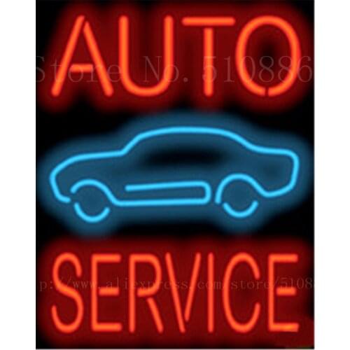 Auto Service Car Repair Real Glass Tube Car neon sign Garage Handcrafted Automotive signs Shop Store Business Signboard 19"x15"