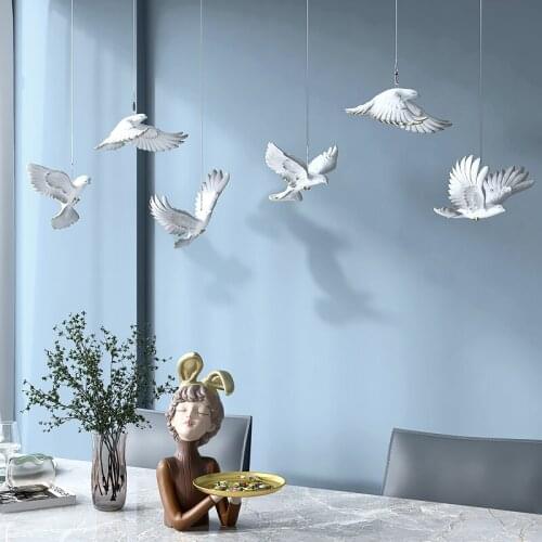 Nordic simulation white flying bird home living room wall decoration restaurant hotel villa creative decoration