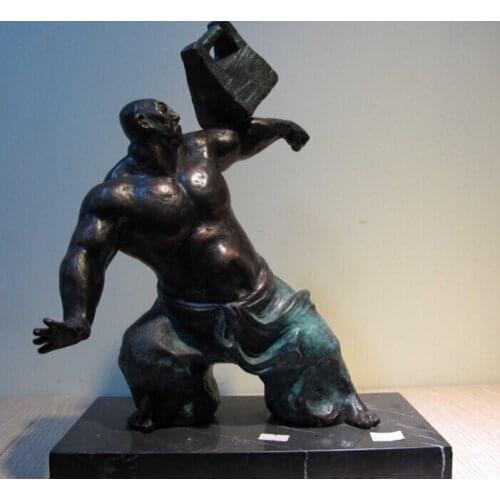 Fast shipping USPS to USA S3101 Western Art Deco Bronze Figurine Crafts Man Marble Base Statue Figure Sculpture