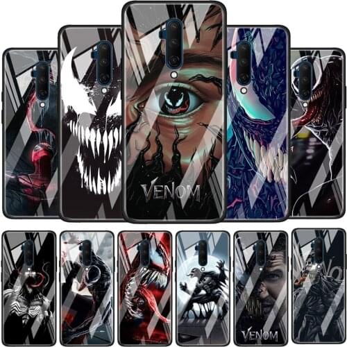 Villain Marvel Venom Tempered Glass Cover For OnePlus Z 7 8 9 7T 8T 9R Nord 5G Pro Silicone Phone Case Coque