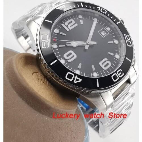 40mm no logo black dial Luminous saphire glass;black Ceramic Bezel Automatic movement mens watch-BA86