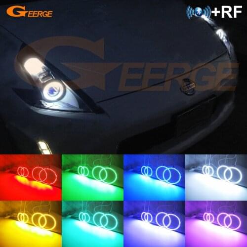 For Nissan 370Z 370 Z Z34 Fairlady 2009-2020 RF remote Bluetooth APP Multi-Color Ultra bright RGB LED Angel Eyes Day Light