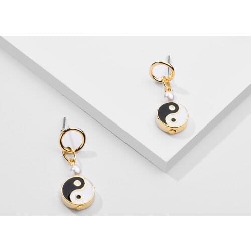 LUNA CHIAO Enameled Yin & Yang Pendant Drop Earrings for Women
