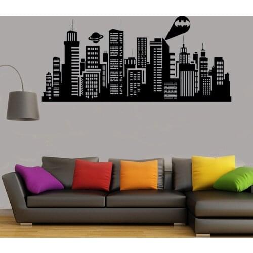 Gotham City pvc Wall sticker Comics Vinyl wall decal home decoration for Kids Room Home Art DIY Decor stickers G766