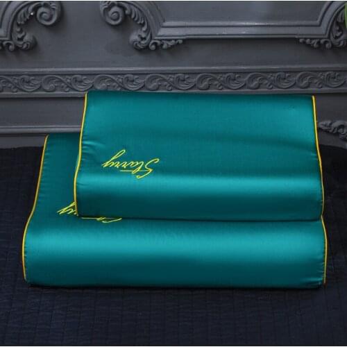 60S Embroidery Cotton Pillow Case High Quality Egyptian Cotton Solid Color Pillowcases Latex Pillow Case Cover 30x50 40x60