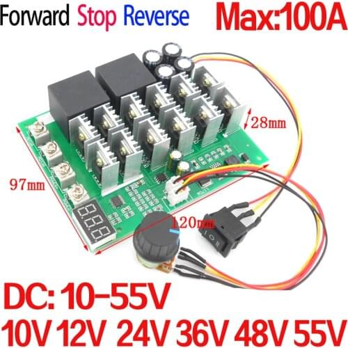 5500W High Power 100A DC Motor Controller DC 10V 12V 24V 36V 48V 55V Motor Drive pwm bldc motor controller