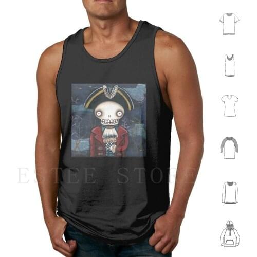 Davy Jones Tank Tops Vest Sleeveless Pirate Pirate Davy Jones Locker Halloween Day Of The Dead Skeleton Art Skull Art