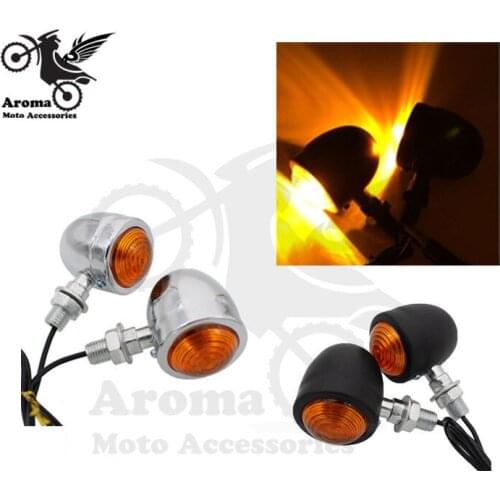 Mini chrome silver black scooter lamp amber motorbike indicator for harley softail sportster moto flasher motorcycle turn signal