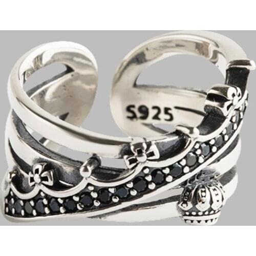 Miuoxion Retro Winding Crown Ring Fashion Personality Punk Party Jewelry For Women Feature Namour Charm Gift All Season
