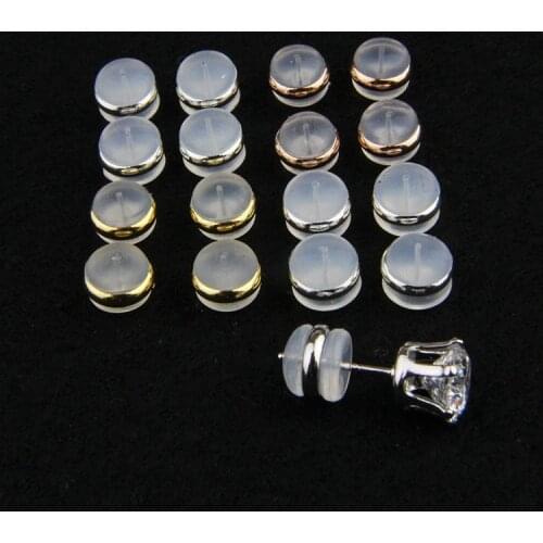 20 PCS 5.5mm*7mm Earrings Set Transparent Silicone Earring Stopper Ear Plugging Earring Backs DIY Jewelry Findings