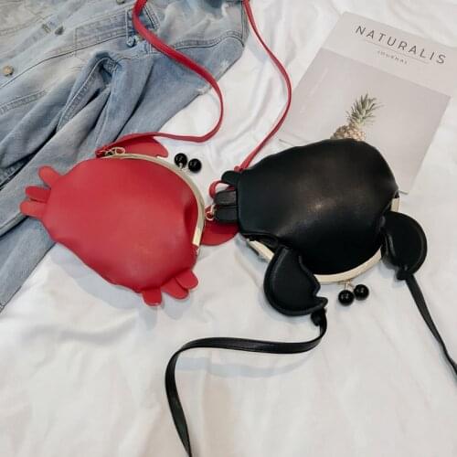 New 2020 shoulder bag Stylish and cute crab bag fun animal messenger bag wallet mobile phone bag casual handbag