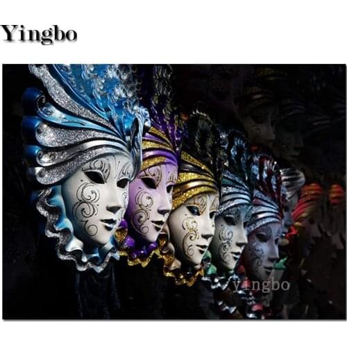 New square round Stones Square Diamond Painting Carnival mask beauty Diamond Embroidery sale Mosaic bead Cross Stitch sticker