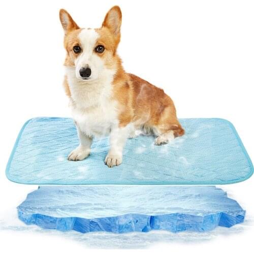 Dog Bed Pet Cooling Mat Ice Mat Summer Mats Blue Pet Ice Pad Cool Cold Silk Moisture-Proof Cooler