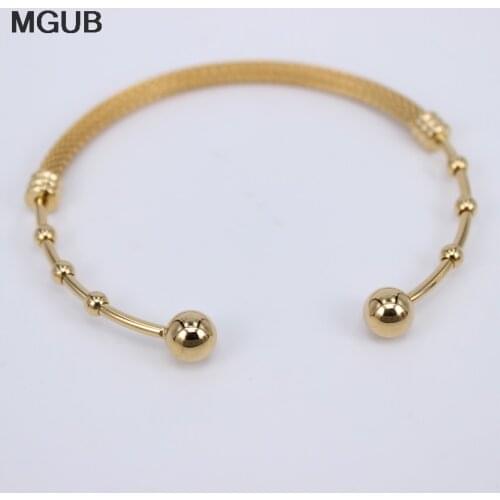 Wholesale Cuff Bangle & Bracelet Stainless Steel Bangle for Men Women Vintage Jewelry Gold Color Factory Price LH748