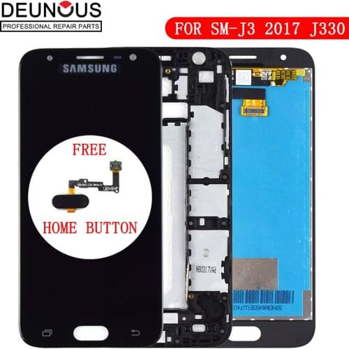 ORIGINAL AMOLED J3 Pro LCD For Samsung GALAXY J3 Glass J330 2017 Display J330F LCD Touch Digitizer Sensor Frame J330 Pro Screen
