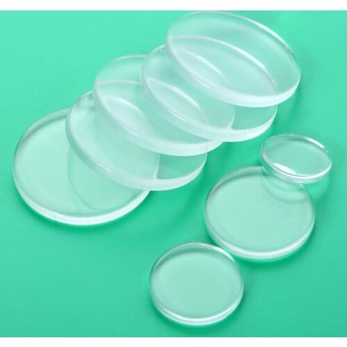 Transparent Glass Refrigerator Sticker Both Side Flat Round Clear Glass Cabochon Handmade Jewelry Accessories 100/50/20/10/5pcs