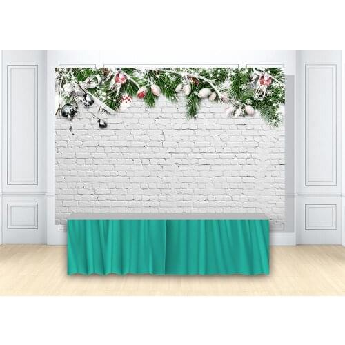 Christmas Backdrop Noel Kids Photo Backdrop Rustic White Brick Wall Background Family Studio Poster Cake Table Wall Decor Banner