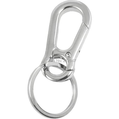Silver Tone Metal Lobster Clasp Hook Key Ring Keychain
