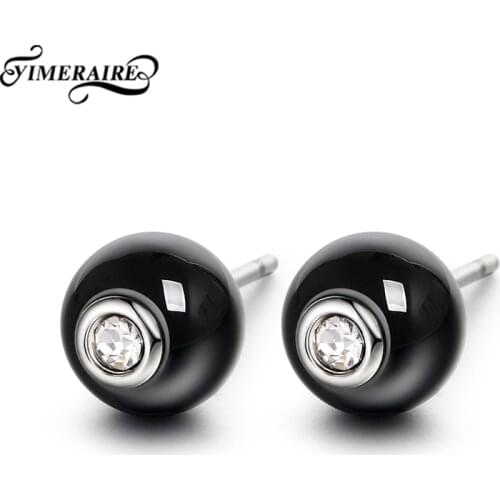 Earrings 2020 Trend Round Ceramic Material Never Fade Black White Pink New Fashion Classic Jewelry Unusual Gift Accessories