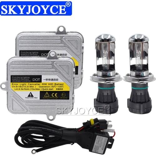 SKYJOYCE H4 Bixenon HID Headlight Kit 12V 55W Car Xenon Ballast Kit 55W H4-3 8000K 4300K 6000K Auto Lamp Bulb With Harness Wire