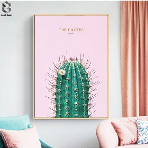 Fresh Cactuss Wall Art Print and Poster Nordic Canvas Art Paintings Wall Pictures for Girls Room Decoration
