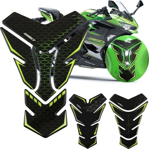 3D Universal Motorcycle Tank Pad Protector Sticker Case Fairing Gas Fuel For Kawasaki Ninja 250 / R NINJA 2008-2021