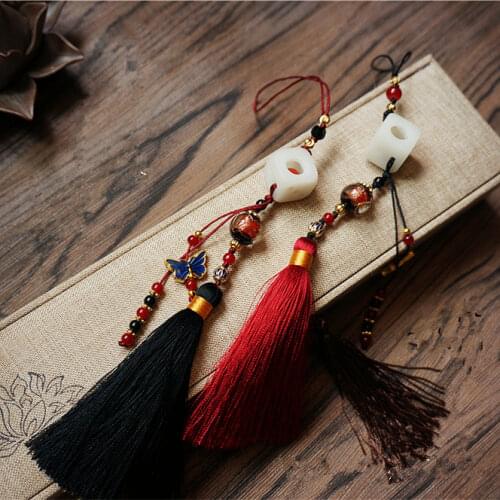 Handmade vintage dice Red bean tassel Pendant hanfu dress Fan chi-pao Pendant Hanging decoration Bag packing