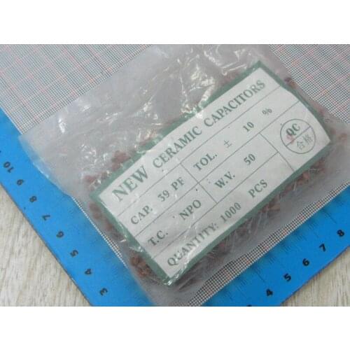 1000pcs/lot High Quality 39PF 39P 50V Ceramic dielectric Capacitor 39PF 39P 50V dip ceramic capacitors 39PF
