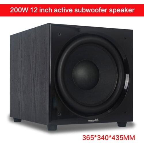 200W High-power 12-inch Active Subwoofer E050 Home Theater Subwoofer Karaoke Bass Audiophile HiFi Audio Long-stroke 30-120Hz