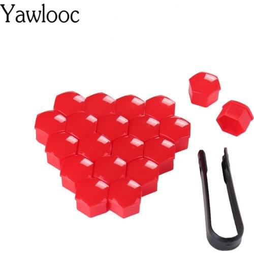 Yawlooc 20Pcs Car Wheel Nut Caps Auto Hub Screw Cover 19mm Bolt Rims Exterior Decoration Special Socket Protection Dust Proof