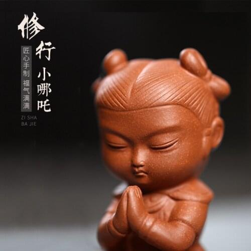 】 yixing pure manual cut slope mud purple sand tea pet furnishing articles play small practice which zha personality