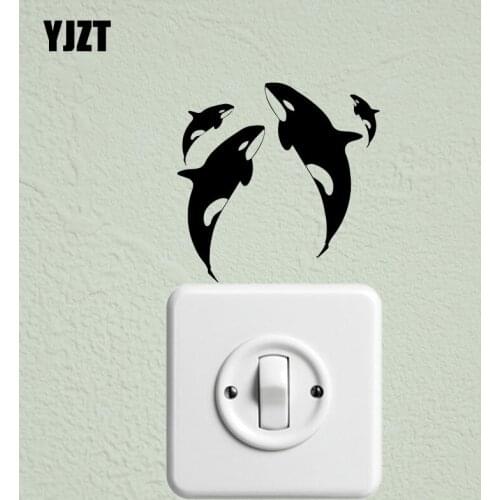 YJZT Wall Decal Sea Marine Animals Ocean Whale Bedroom Decor Vinyl Switch Stickers 17ss0376