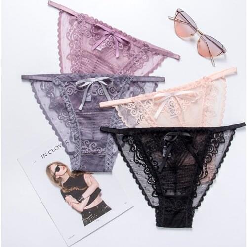 Woman Panties New Comfortable Bow Cotton Low-Rise Bikini G-string Female Lingerie Comfortable Underpants M-L