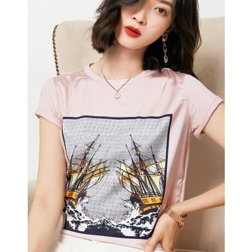 Womens Short Sleeve Top Womens Printed T-Shirt Summer Short Sleeve Casual Womens Top Womens High Quality Printed T-Shirt