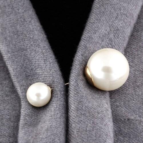 1Pcs New Pearls Brooches Pin For Women Safety Scarf Free Cover Hijab Muslim Buckle Simple Sweater Brooches Fashion Jewelry