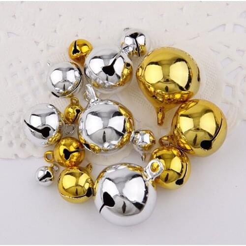 10 Pcs 16mm 18mm Nickel Copper Jingle Bells Pendants Hanging Christmas Tree Ornaments Decorations Party DIY Crafts Accessories