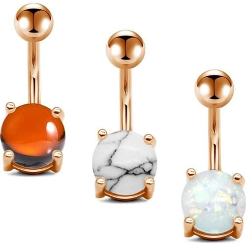 14G Belly Button Rings Stainless Steel 10mm Belly Ring Navel Rings Purple Strass/Crystal/Marble/Pearl Ball Belly Piercing