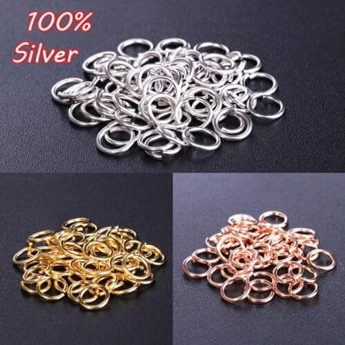 20pcs 925 Silver Color Jewelry 3.5-6MM Pendant Bracelet EarringsSplit Rings Connectors For Jewelry Making Buckle