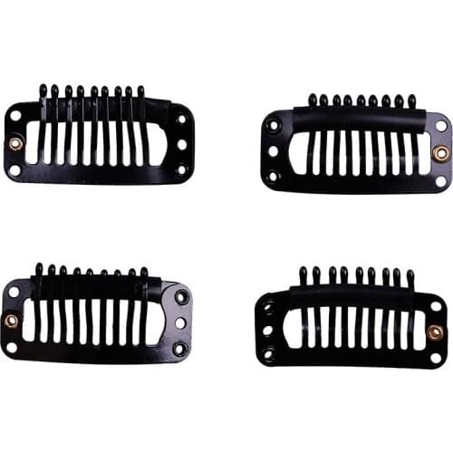 3.2cm 9 teeth Snape Hair Clip for Hair Extensions Weft Weave and Wigs,Silicone Back100pc/bag