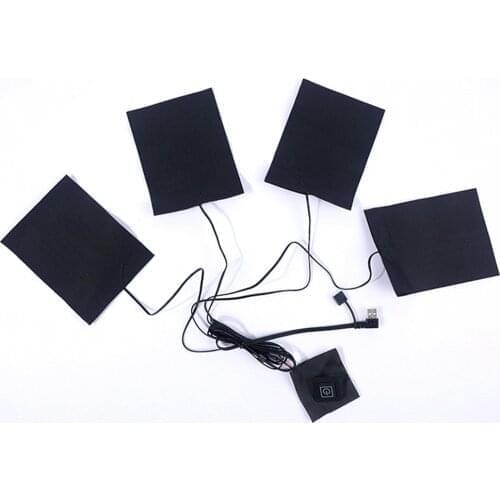 4 in 1 heating piece Adjustable temperature USB electric heating Carbon Fiber Foldable Heated Pad waterproof clothes