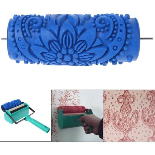 5\" Embossed Paint Roller Sleeve Wall Texture Stencil Brush Pattern Decor 095Y