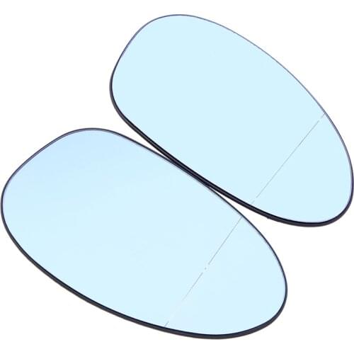 POSSBAY Car Mirrors Car Wing Mirror Glass with Heated Fit for BMW 1-Series E87 3-door 2004-2011 Blue Car Mirror Lens